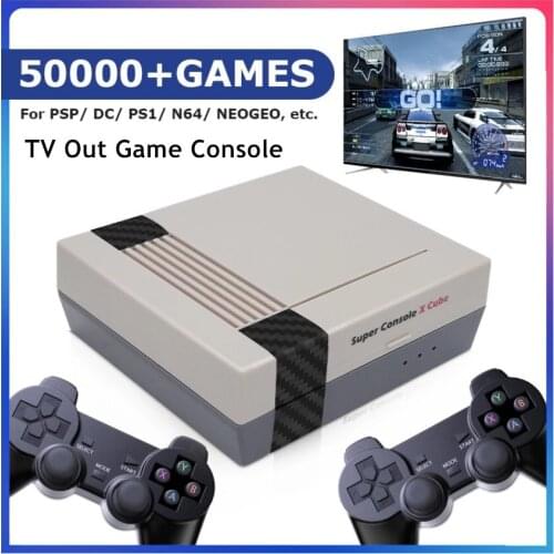 Super Console X Cube Video Game Console Bulit in 50000 Retro Games Player For PS1 PSP N64 Wireless TV HD Out Home Play Game Box