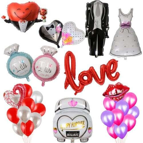 Wedding Decorations Groom Bride Love Balloons for Wedding Decoration Bachelorette Party Valentines Day Adult Party Supplies