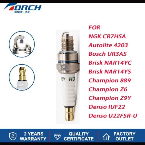 Engine Spark Plug TORCH A7RTC Replacement Is Suitable for NGK CR7HSA Champion Z6 Autolite 4203 Denso IUF22 Brisk NAR14YS