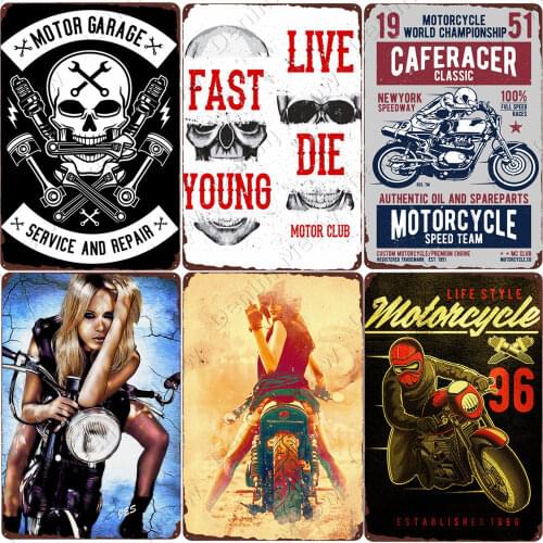 Plaque Car Theme Vintage Metal Tin Signs Motorcycle Wall Poster Decals Plate Painting Bar Club Pub Home Decor Wall 20*30cm A134