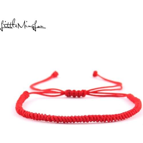 Little MingLou Tibetan Buddhist Love Lucky Bracelets & Bangles For Women Men Handmade Knots braided red Rope Budda Bracelet