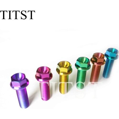 TITST Titanium Flange bolts M8x20/50mm Titanium Ti Flange Hex Head Bolt（ One Lot = 2PCS) )