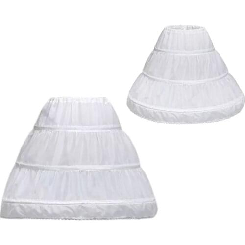 Princess Skirt Petticoat Girls Wedding Dress with Hoop Skirts Accessories Drawstring Adjustable Waist Lining