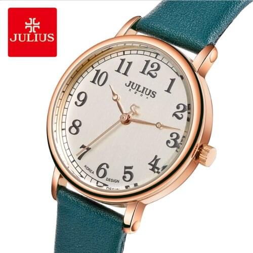 Julius Brand Watch Vintage Digital Leather Watches Woman Sports Round Bjg Dial Quartz Wristwatches Female Clock Montre Femme