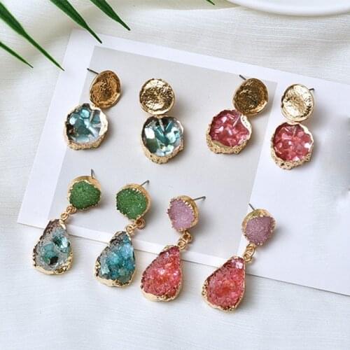 New Korean Geometric Earrings For Women 2019 Big Heart Round Gold Drop Earring Christmas Bohemian Fashion Jewelry Wholesale