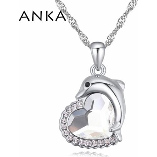 ANKA New Sales Women Hot Crystals from Austrian With Dolphin Fashion Crystal Pendant Necklace Jewelry For Women #113969
