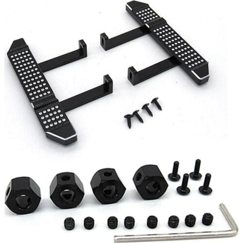 1 Set 5Mm To 12Mm Metal Combiner Wheel Hub Hex Adapter & 1 Set Metal Pedal Side Plate Slider