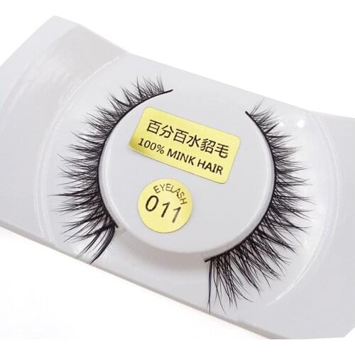 1 Pair Professional False Eyelashes 100% Mink Hair Handmade Thick Long Short Eyelashes Beauty Cosmetic Tools Makeup Essential