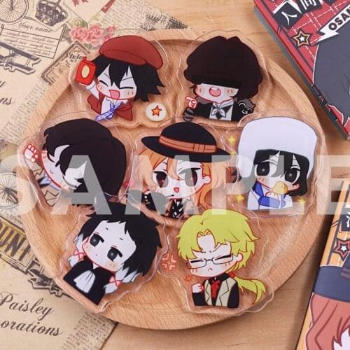 2021 Anime Bungou Stray Dogs Osamu Dazai Chuya Ranpo Edogawa Acrylic Badge Button Brooch Pin Souvenir Medal Props Cosplay Gift