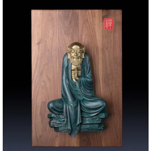 23.6 inches Chinese Art Deco Brass Dharma Bodhidharma Daruma Master Of Zen sculpture Decoration Home Furnishings Gift Statue