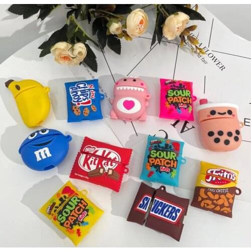 3D Kitkat Cute Chocolate Chip Cookies Wireless Earphone Case For Airpods 1 2 Pro Box Bluetooth Headset Silicone Luxury Cover