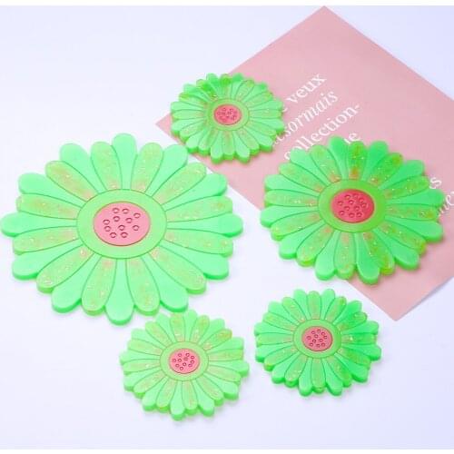 4/5 Pcs Silicone Coaster Molds Epoxy Resin Chrysanthemum Daisy Cups Mat Casting Molds Diy Crafts Tray Mold Tools