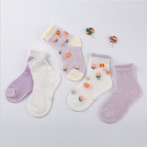 5Pairs Baby Socks Cotton Children Socks For Girls Breathable Baby School Kids Socks Spring Summer Baby Clothing infantil menino