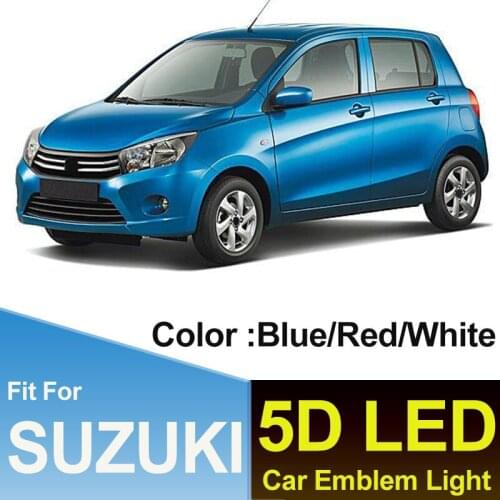 5D LED Light Emblem Covers 10.8cm 9.8cm Auto Decoration Rear Trunk Badge Logo Lamp Shine Light for SWIFT Alto Jimny Car Styling