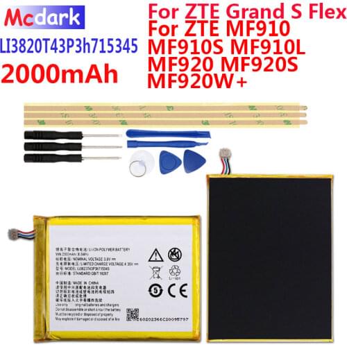 2000mAh LI3820T43P3h715345 Battery For ZTE Grand S Flex / For ZTE MF910 MF910S MF910L MF920 MF920S MF920W