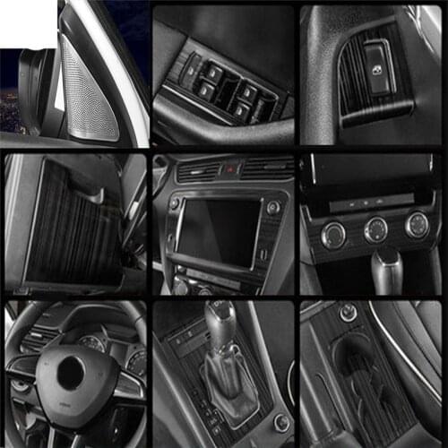 1Lot Car Sticker Stainless Steel Grain Interior Decoration Cover For 2015-2019 Skoda Octavia Wagon Car Accessories