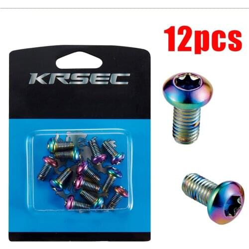 12pcs M5x10mm Disk Brake Rotor Bolts Titanium Mountain Bike Brakes Disc Rotor Screw Ultralight Bettery Bike Brake Accessories