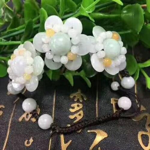 Natural Jade Bracelet Tricolor Jade Sunflower Bracelet