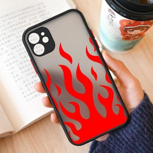 GYKZ Cool Purple Flame Fire Pattern Phone Case For iPhone 12 11 Pro XS MAX 7 SE 2020 XR X 8 6Plus Silicone Hard Cover Matte Capa