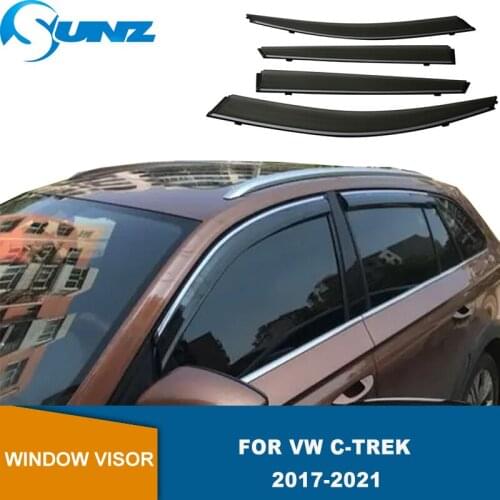 Side Window Deflectors For VW C-trek 2017 2018 2019 2020 2021 Window Visors Sun Rain Deflectors Rain Guards Car Stylings SUNZ