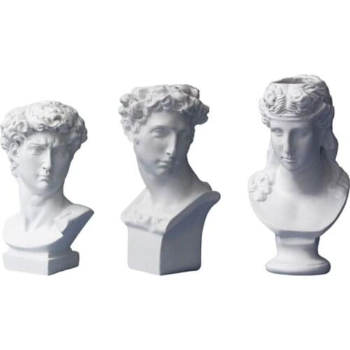 Resin Vase Flower Pot Nordic Style Human Head Pen Brushes Holder Home Decoration Creative Garden Planter