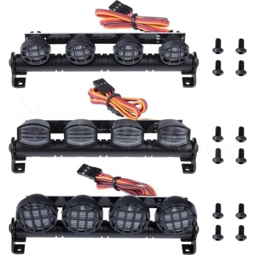 RC Roof Luggage LED Light Bar Kit for 1/10 Scale Rock Crawler Truck Traxxas Trx-4 TRX4 Axial SCX10 RC4WD D90 HSP RGT