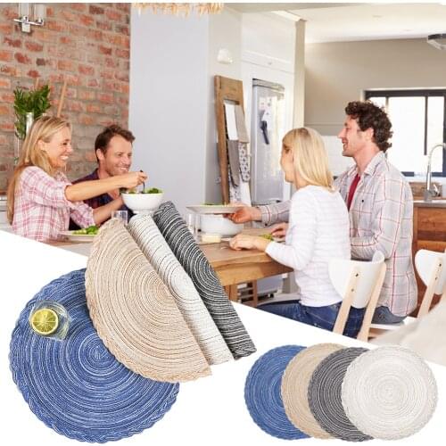 36/38cm Round Embroidery/Lace Table Placemat Nordic Style Non-slip placemat Heat Insulation FurnitureDecoration mat CoffeeCupMat