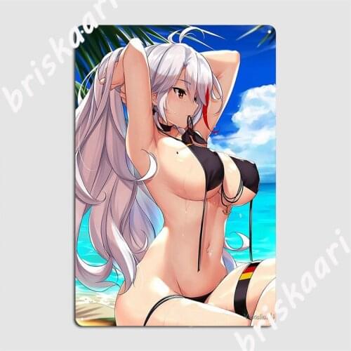 Azur Lane Prinz Eugen Metal Signs Garage Club Poster Club Home Classic Tin sign Posters