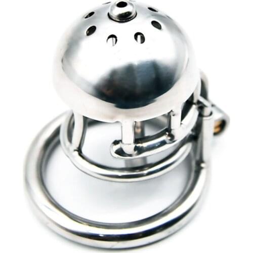 316 Stainless Steel Male Dual Use PA Chastity Device,Penis Ring,Cock Cage with Catheter,Penis Lock,BDSM Adult Sex Toys for Men