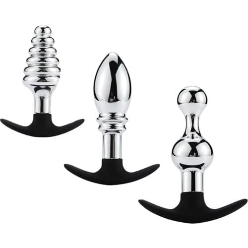 Underwear outdoor large size metal silicone anal beads butt plug dildo vaginal g spot SM insert sex toy for men women