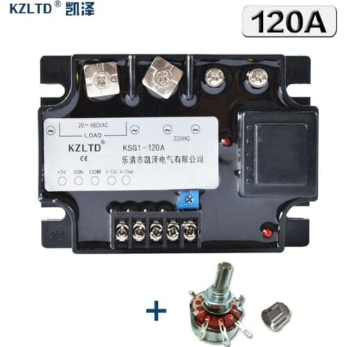 KZLTD Single Phase Voltage Regulator AC 120A 4-20MA 0-10VDC to 480V AC Solid State Voltage Regulator 120A Power Regulator Module