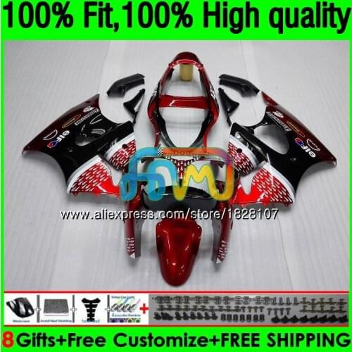 OEM For KAWASAKI ZX-636 ZX 6R 636 600 CC 6 R ZX636 13BS.150 600CC ZX-6R ZX600 ZX6R 00 01 02 Wine red blk 2000 2001 2002 Fairing