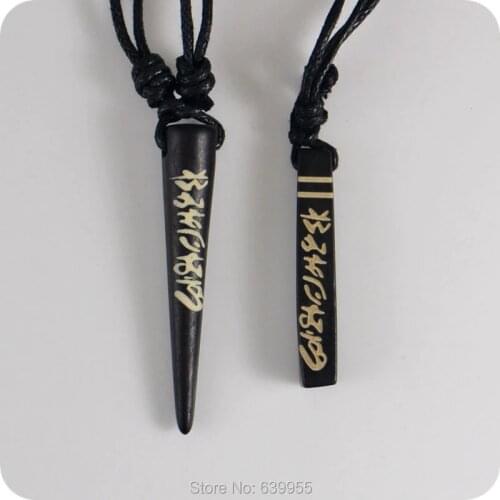 OM MANI PADME HUM Tibet six words mantra amulet yak bone Carving Pendant Necklace Lucky Gift Tribal Totem Fashion Jewelry