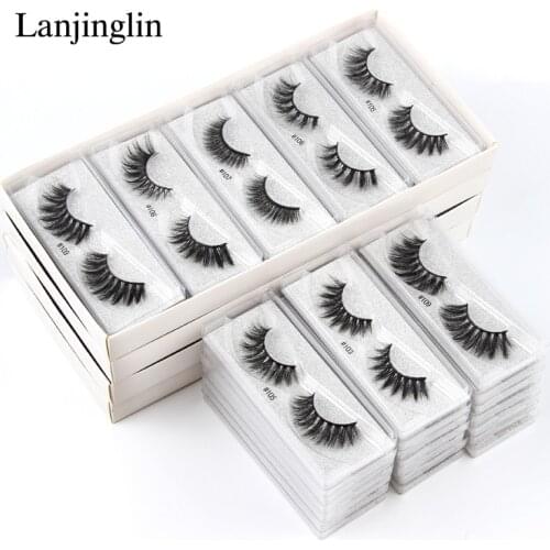 Wholesale Lashes 4/10/50/100 Pairs 3D Mink Lashes Set Natural Long Fluffy False Eyelashes maquiagem Extension Tool Faux Cilios
