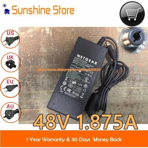 Genuine For NETGEAR 332-10553-01 Ac Adapter CAM090481 48V 1.875A 90W Switching Power Supply FS116P FS116 Laptop Charger Adaptor