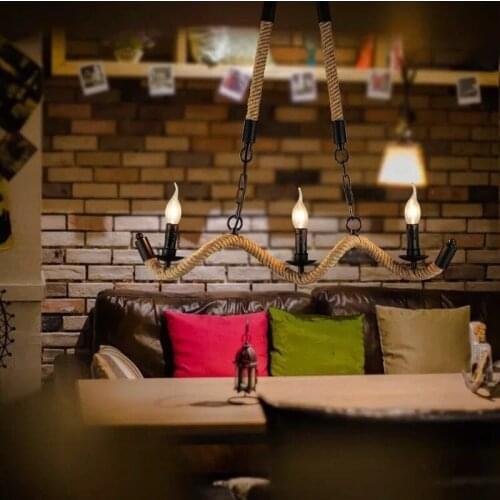 Industrial Vintage pendant lamps wavy rope pendant light for restaurant bar cafe warehouse bra bedroom hanging lights WJ010313