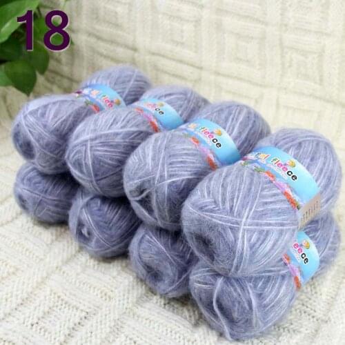 Sale 8SkeinX50gr Luxury Fluffy Soft NEW MOHAIR Shawls Hand Knit Crochet Yarn Light gray 822-18-8