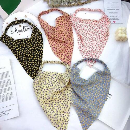 Printting Hair Scarf Scrunchies Vintage Triangle Bandanas Hairband Headband Without Clips Elastic Hair Bands Headwrap Accesories