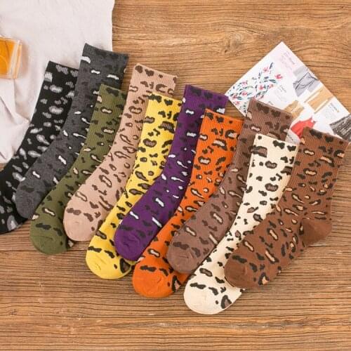 SGEDONE 2018 Hot Leopard Socks Long Socks Women Fashion Cotton Personality Funny Harajuku Spots Keep Warm Joggers Sox Girls