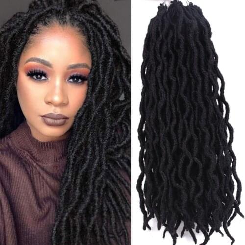 CLong Synthetic Crochet Braided Hair Extensions Goddess Faux Locs Ombre Curly Soft Dreads Dreadlocks Hair For Braiding Hair