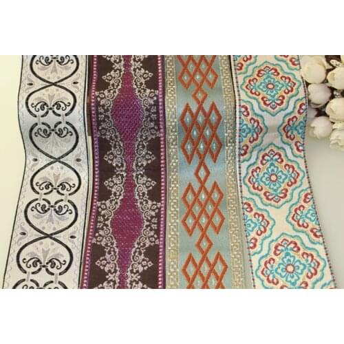 Mixed set 8yards/lot wide 6cm Woven Jacquard Ribbon classical design curtain and clothing accessory LS-9844