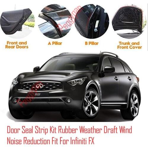 Door Seal Strip Kit Self Adhesive Window Engine Cover Soundproof Rubber Weather Draft Wind Noise Reduction Fit For Infiniti FX