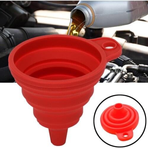 Car Auto Engine Funnel Gasoline Oil Fuel Petrol Diesel Liquid Washer Fluid Change Fill Transfer Car Collapsible Silicone Funnel