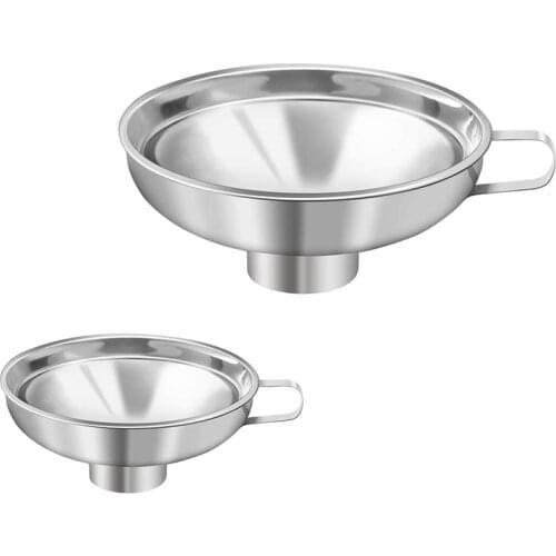 Canning Funnel, 2 Pack Mason Jar Funnel Canning Funnel for Wide and Regular Jars, Stainless Steel Funnel Kitchen Funnel