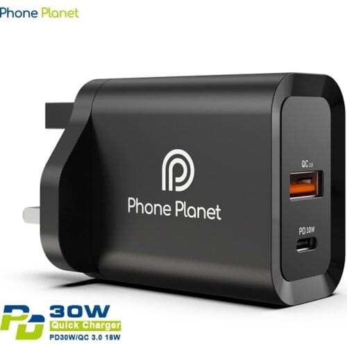 Phone Planet QC 3.0 PD 30W Quick Charger For iPhone 12 Pro Max Xiaomi Mi Huawei P40 P30 Samsung Mobile Phone Wall Fast Charger