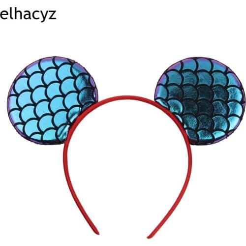 1PC Glitter Mermaid Mouse Ears Headband Mermaid Hairband DIY Girls Hair Accessories For Kids Trendy Spring Headband Princess