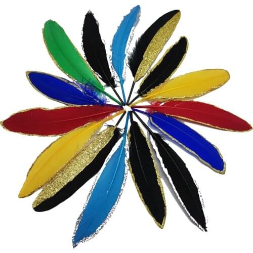 10/20pcs/lot gold/silver goose feathers plumes DIY feathers for jewelry making plumas crafts hat decoration accessories 15-20cm