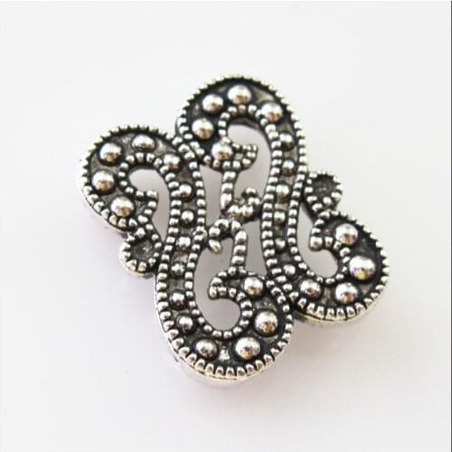 12 New Charms 2-2 Hole "S" Spacer Bar Beads Connectors 14x17.5mm Tibetan Silver Tone