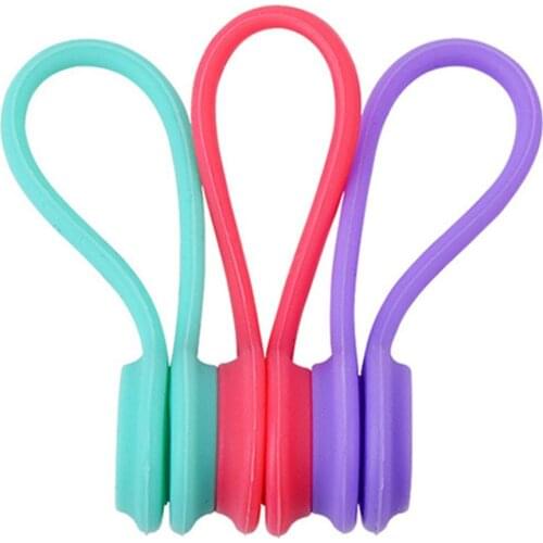 3pcs Cable Organizer Soft Silicone Magnetic Cable Winder Cord Earphone Storage Holder Clips Cable Winder For Earphone Data Cable