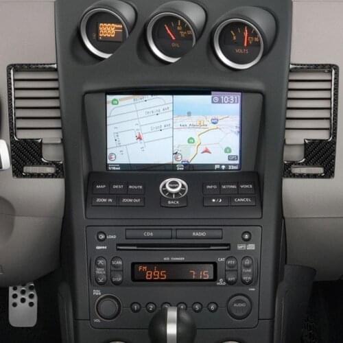 80% HOT SALES！！！2Pcs Carbon Fiber Center Vent Sticker Car Decor fit for Nissan 350Z 2003-2009